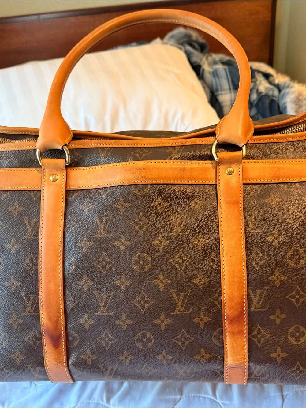Louis Vuitton Brown Monogram Canvas Pet Carrier with Tan Leather Trim
